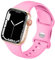HdanMole Cinturino Sportivo Compatibile con Apple Watch 38mm 46mm 40mm 41mm 42mm 44mm 45mm, Cinturino in Silicone Morbido per iWatch Series 10 9 8 7 6 5 4 3 2 1 SE Uomo Donna, Barbie Rosa
