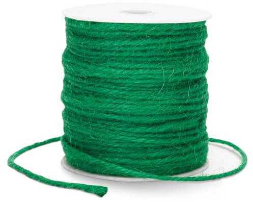 G2PLUS 100M Naturale Iuta Spago,Verde Cordino di Iuta,Spago da Giardinaggio,3MM Spago per Panettieri,per Giardinaggio,Confezioni Regalo,l'artigianato