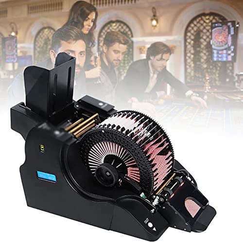 PPGE Home 2 in 1 Automatischer Kartenmischer und Dealer, Elektrischer Casino Poker Card Shuffling Dealer für 8 Decks, Poker Card Splitting Machine für UNO, Texas Hold'em, Home, Blackjack