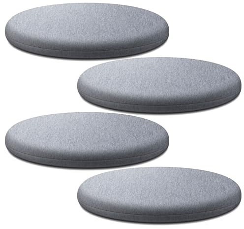 VEAI Rundes Stuhlkissen 40cm/35cm/45cm/50cm/60cm, Rundes Memory-Schaum-Sitzkissen, Runde Stuhlpolster für Outdoor & Indoor Gartenstuhl, Küche oder Esszimmerstuhl(2#,60x60cm/4pcs)
