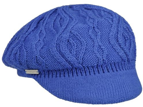 Seeberger Annelie Knit Newsboy Cap Damen, Königsblau, Einheitsgröße, Royalblau, 6.75-7.5