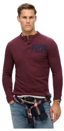 Superdry Vintage Athletic Grandad Long Sleeve T-Shirt L