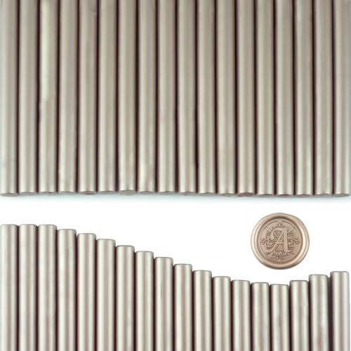 Mini Wax Seal Sticks,Tomgenrine Mini Glue Gun Sealing Wax Sticks 36pcs for Wedding Invitations, Letter, Envelope, Cards and Crafts(Champagne Gold)