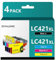 ECHALLENGE LC421XL LC-421XLVAL für Brother LC421 Tintenpatronen für Brother DCP-J1050DW patronen Kompatibel MFC-J1010DW DCP-J1140DW Druckerpatronen lc 421 (Schwarz, Cyan, Magenta,Gelb,4er-Pack)