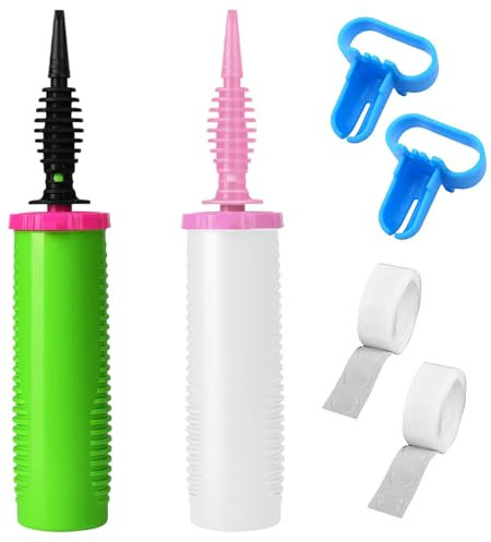 2 Pack Balloon Pump, Balloon Pump Hand Manual Inflator Balloon Inflator with Knotters and Tie Tool for Birthday Weddings Parties Balloons