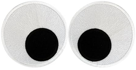 Urbanski Patch lustige Augen im Doppelpack zum Aufbügeln 7,9 x 7,9 cm | Aufnäher Applikation Bügelbild