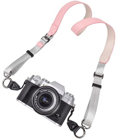 VOVMOEYA Camera Neck Strap,X-T50 body strap PU Shoulder Adjustable Strap for photographers for Fujifilm/for Nikon/for Canon/for Sony/for Minolta/for Panasonic/SLR/DSLR Cameras Litchi Stria-Pastel Pink