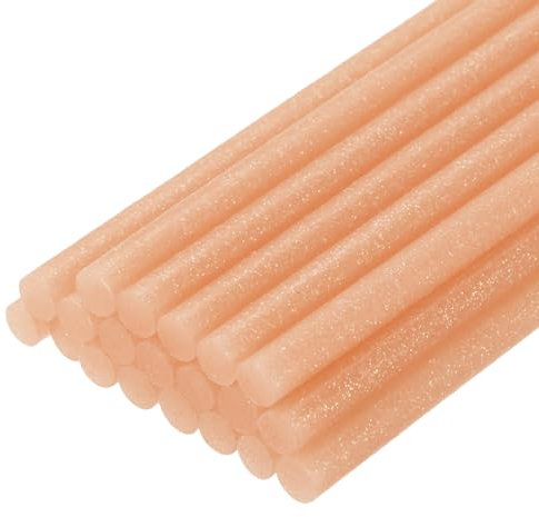 sourcing map 30pcs Mini Hot Glue Gun Sticks 7mm x 100mm High Sticky Small Hot Glue Sticks for Glue Gun, Glitter Orange