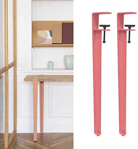 Metal F shaped Clamp Table Legs for DIY Furniture No Punching Design with Floor Protectors 40cm (15.7in)