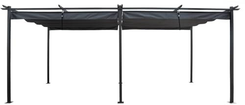 Habitat et Jardin Pergola en métal avec Toit rétractable - 3 x 6 m - Anthracite