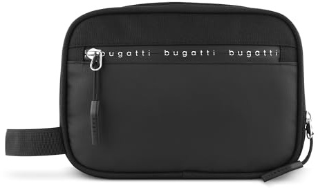 bugatti Blanc Delight Kulturtasche, Kulturbeutel aus Tarpaulin Light & Nylon, schwarz