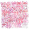 100 PCS Bow Stickers Girly Stickers Pink Water Bottle Waterproof Wall Cup Cute Aesthetic Pink Bow Sticker for Women Girls Envelopes Journal Laptops Phone Luggage Guitar