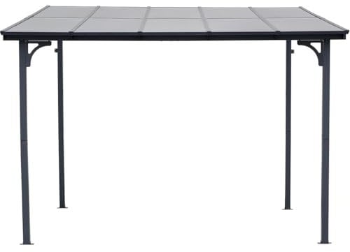 Habitat et Jardin Pérgola adosada Marvin - 3 x 3 m - 304 x 298 x 243 cm - Gris Oscuro