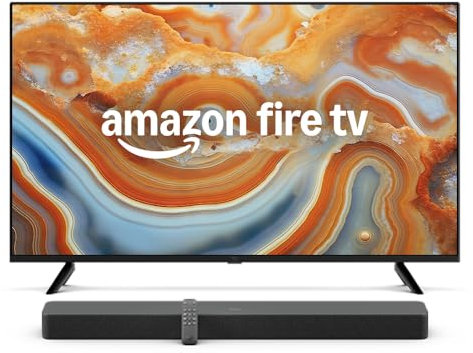 4K-UHD-Smart-TV aus der Amazon Fire TV-4-Serie | 43 Zoll und Amazon Fire TV-Soundbar Plus | 3.1-Kanal-Sound, All-in-one-Design, Dolby Atmos, DTS:X, auch ideal für Dialoge geeignet | 2024