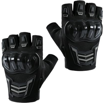 Dopsyesn Halb Finger Handschuhe | Motorrad Handschuhe - Atmungsaktive Motorradhandschuhe Mit Polsterung Und Rutschfestem Griff Für Outdoor Gartenarbeit Fahren Wandern