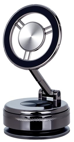 LANXINGLUO Full Metal Support Telephone Voiture magnetique ，S'applique à Support Telephone Voiture magsafe，Rotation de 360 Convient à Tous Les téléphones Portables，Noir