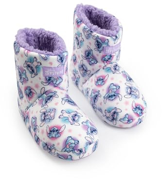 Disney Lilo & Stitch Girls Multicoloured Cozy High-Rise Slippers | Fluffy Indoor Footwear Featuring Stitch & Angel | Perfect for Lounging & Movie Nights Kids Merch