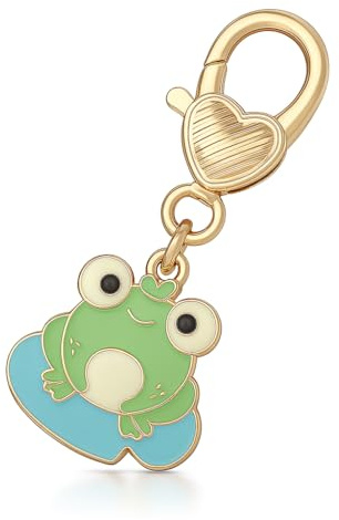 Porte-Clés Grenouille – Porte-Clé Grenouille Breloque de Sac pour Femme, Grenouille Verte Animée avec Nénuphar en Cœur, Cadeaux Porte-Cléf Mignons pour Amateurs de Nature & de Style Fantaisiste.