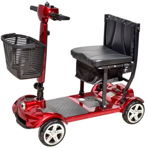 Lightweight Folding Electric Mobility Scooter with Double Battery Compartments