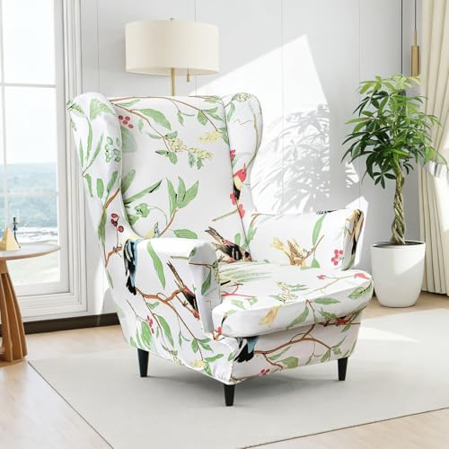 Bocguy Ohrensessel Überzug, Sessel-Überwürfe Ohrensessel Schonbezüge Bezug Sesselhusse Elastisch Stretch Tiger Stuhlbezug (Elster)