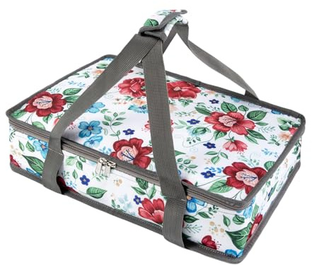 QEES Insulated Casserole Carrier Fits Pioneer Woman Kitchen Stuff & 9x13 Baking Dish, Leakproof Lasagna Lugger Tote, Thermal Food Warmer Bag for Potluck, Picnic, Travel - Vintage Floral & Mom Gifts