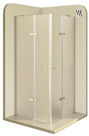 i-flair Duschkabine ALICE mit Eckeinstieg 100x80 cm (Links x Rechts) Höhe: 190cm, Eckduschkabine aus satiniertem 6mm NANO ESG Sicherheitsglas - DK19