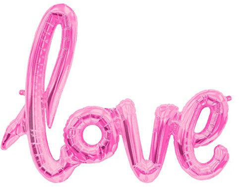 ballonfritz® love-Schriftzug Luftballon in Pink - XXL Folienballon als Hochzeit Deko, Geschenk oder Liebes-Überraschung zum Valentinstag