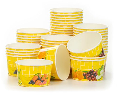 Octopus 50x coupes à glace, coupes à glace en carton, coupes à fruits d’une contenance de 260 ml pour deux boules de glace