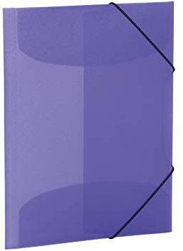 HERMA Sammelmappe A4 Violett Lila Transluzent, Eckspanner-Mappe aus Kunststoff mit Gummizug und Innenklappen für Kinder, Jungen und Mädchen