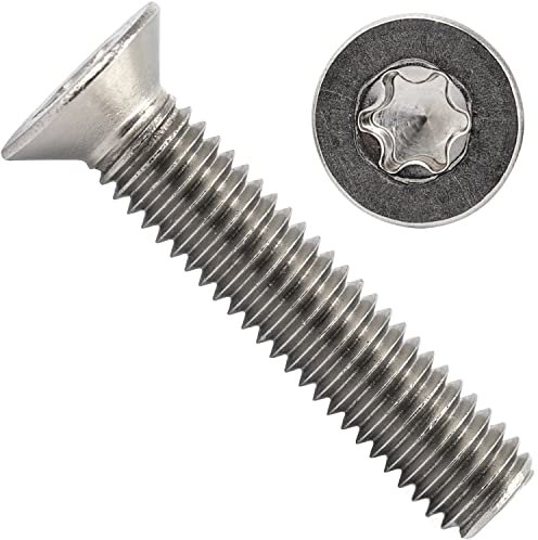 OPIOL QUALITY® Senkkopfschrauben mit Innensechsrund TX DIN 965 M6x16 mm aus Edelstahl A2 V2A (10 Stück) Vollgewinde Senkschrauben Senkkopf-Schrauben Senkkopf