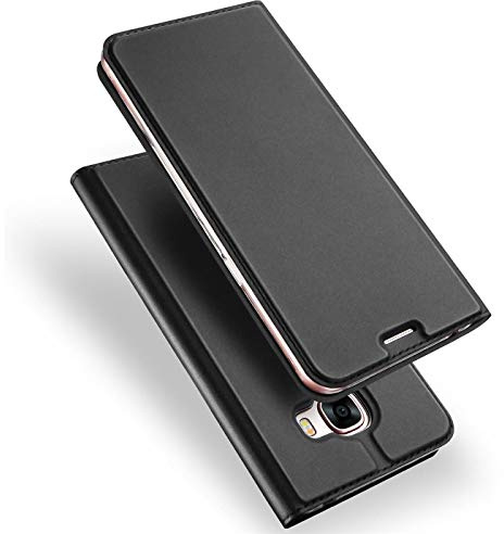 Verco Handyhülle für Galaxy A3 (2017), Premium Handy Flip Cover für Samsung Galaxy A3 Hülle [integr. Magnet] Book Case PU Leder Tasche [A3 A320], Schwarz