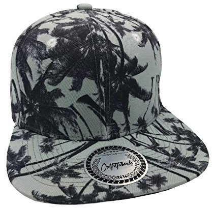 Outfitfabrik Snapback Cap Palmen mit stylischem Palmenmotiv (Urlaub, Festival, Strand)