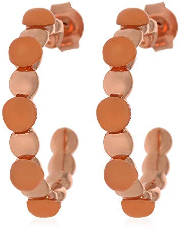 XEN Steckcreolen mit Peach Mondstein ca. 3 ct. rosèvergoldet