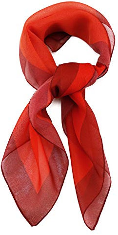 TigerTie Damen Chiffon Nickituch in rot dunkelrot mit Bordüre - Größe 58 cm x 58 cm