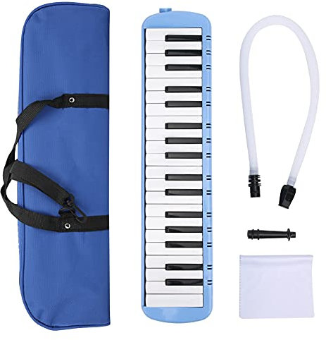 Melodica 37 teclas teclado Melodica instrumento musical de viento para entrenamiento profesional principiante con fácil instalación(azul)
