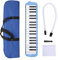 Melodica 37 Tasten Tastatur Melodica Blasmusikinstrument für Anfänger Professionelles Training mit Einfacher Installation(Blau)