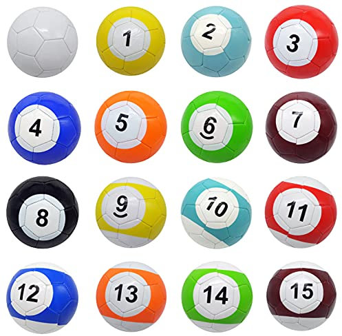 Yoqanr 16 Stück Snooker-Bälle Fußball Tischspiel Straßenball Riesige Billard Fußball für Pool Ball Spielzeug Sport Aufblasbar (20 cm)