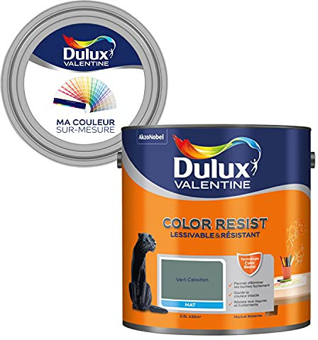 Ma Couleur Sur-Mesure par Dulux Valentine – Peinture Intérieure Murs, Plafonds, Boiseries - Palette Naturelle, Pièce à Vivre Mat, Vert Celadon , 2,5 L