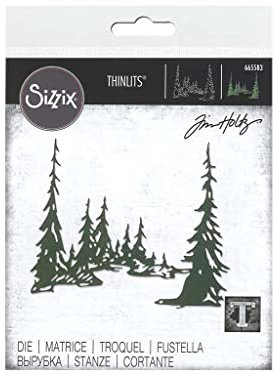 Sizzix Thinlits Stanzschablone hohen Kiefern von Tim Holtz, 665583, Kunststoff, Multicolor, One Size