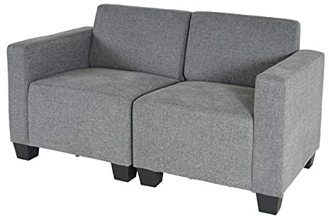Mendler Modular 2-Sitzer Sofa Couch Lyon, Stoff/Textil - grau