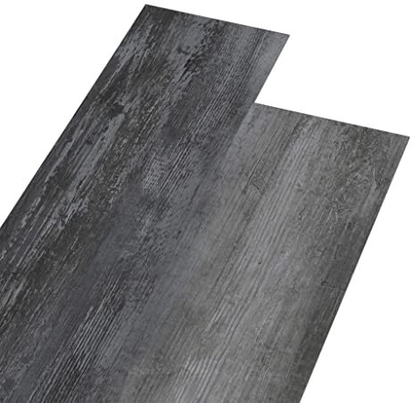 vidaXL PVC Laminat Dielen Selbstklebend Vinyl Boden Bodenbelag Fußboden Planke Vinylboden Designboden Dielenboden 5,21m² 2mm Glänzendes Grau