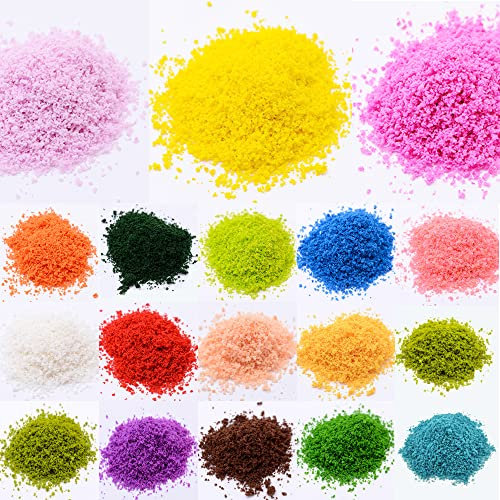 Woohome 18 Color Tree Powder Model for DIY Miniature Model Shrub Bushy Tuft, DIY Model Trees Basing Material Kit, Building Model Railway Fairy Garden Diorama Scenery