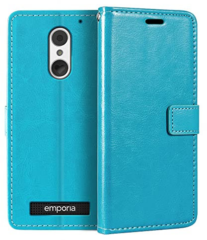 PU Leder Handyhülle Kompatibel mit Emporia Smart 4, Klapphülle mit Kartenfächern, Magnetverschluss und Rundumschutz mit Standfunktion (Hellblau)