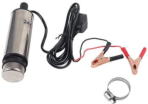 TICFOX DC 24V Bomba Sumergible de Acero Inoxidable, Bomba de Transferencia Sumergible de Líquido Bomba Maestra para Agua, Aceite Diésel, Herramienta de Reabastecimiento de Queroseno