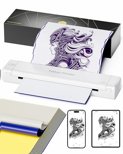 Itari Tattoo Drucker Tattoo Stencil Drucker Maschine,Printer mit 10 Tattoo Transferpapier, Professionelle Wahl für Künstler oder Praktiker,Weiß