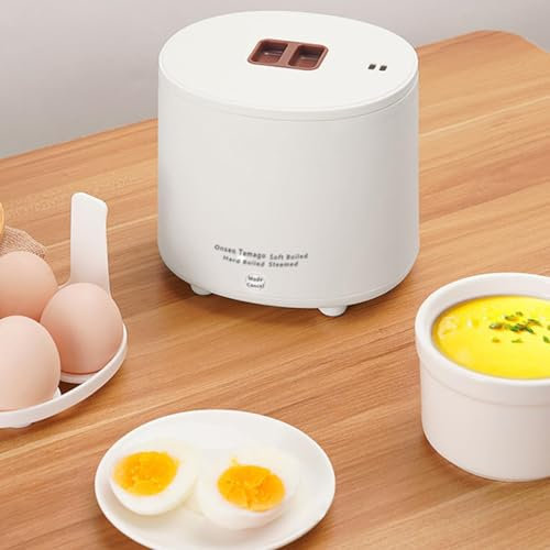 Smart Egg Cooker, 400W Egg Boiler Machine Egg Steamer Home Kitchen Breakfast Machine, Electric Egg Steamer with Holder and Ceramic Bowl