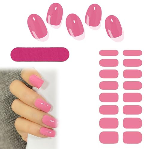 Toulifly Unghie Gel Adesive UV, Adesivi per unghie in gel, Impacchi di Smalto Gel per Unghie, Pellicola protettiva in gel UV, Pellicola per Unghie Autoadesiva, Gel semi-indurito per unghie (Rosa)
