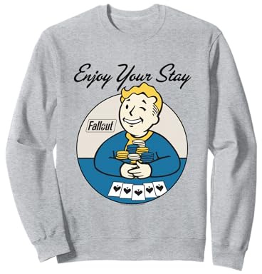 Fallout Video Game Vault Boy Poker Enjoy Your Stay Felpa