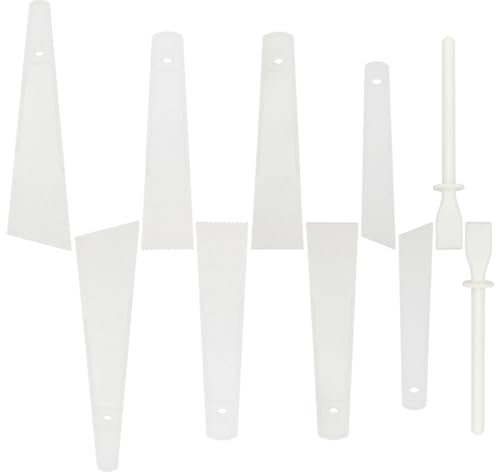 WEBEEDY 10 PCS Applicator Glue Spreaders Plastic Glue Smear Sticks Applicator Easy Clean Glue Painting Scrapers 5 Different Sizesfor Leather Scraping Spreaders Handmade DIY Leather Craft Tool(White)