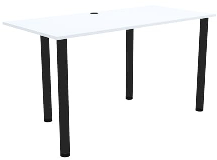 AKKE Gaming Tisch Schreibtisch Gamingtisch Computertisch 120 x 60 cm 3 cm Höhenverstellbar Metall PCV Laminiert Weiß